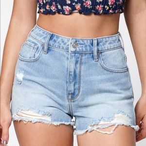 PacSun Olson Blue High Rise Denim Shorts